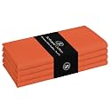Napkin 100% Cotton Cloth Napkin Decorative Washable Napkins Set of 4 for Home, Kitchen, Dining, Cocktail Parties &amp; Camping - Orange (17"x17")