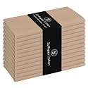 Napkins 100% Cotton Decorative Napkin Washable Cloth Napkins Set of 12 for Home, Wedding, Restaurant, Buffet Party &amp; Camping - Beige Natural (17"x17")