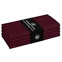 Napkins 100% Cotton Set of 4 Decorative Cloth Napkin Washable Dinner Napkins for Holiday, Dinner, Wedding, Baby Shower & Dining - Burgundy Wine (17"x17")