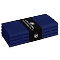 Napkins 100% Cotton Set of 4 Decorative Cloth Napkin Washable Dinner Napkins for Holiday, Dinner, Wedding, Baby Shower &amp; Dining - Indigo Blue (17"x17")