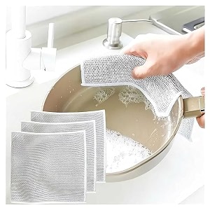 nareval new dish cloths for washing dishes multifunctional non-scratch wire dishcloth steel scrubbers for cleaning dishes non scratch scrubbing pads scrubber for utensil pack of 3