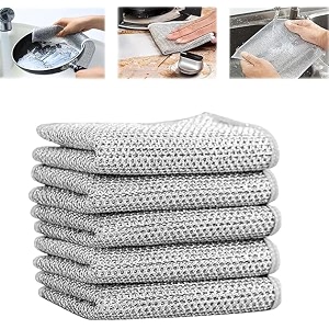 nareval scrubber sponge scrub cloth pad non-scratch kitchen utensils cleaner scrubbing pad reusable cleaning supplies dishcloth for washing dishes sinks counters easy rinsing pack of 5