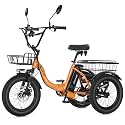 NARRAK Electric Tricycle for Adults,18" x 3.0 Fat Tire Folding Electric Trike,3 Wheels Electric Bicycle Bikes, Peak 700W Step-Thru Etrike with 468WH Removable Battery and Large Basket for Women Men