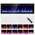 Kucreiheat Narrow Bezel Electric Fireplace-60 inch Fireplace Wall Mount/Recessed-Ultra Slim Wall Fireplace Electric with Remote Control, Timer, Adjustable Flame, 750w/1500w