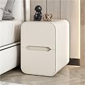 Narrow End Table, Side Table with Drawer, Small Bedside Tables, Skinny s, Cabinet, Tables for Spaces, Bedroom(Beige,19.7 * 14.6 18.9in)