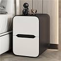 Narrow End Table, Side Table with Drawer, Small Bedside Tables, Skinny s, Cabinet, Tables for Spaces, Bedroom(Black,15.7 * 14.6 18.9in)
