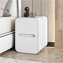Narrow End Table, Side Table with Drawer, Small Bedside Tables, Skinny s, Cabinet, Tables for Spaces, Bedroom(White,17.7 * 14.6 18.9in)
