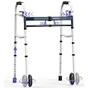 Agrish Narrow Walkers for Seniors, Adjustable Width Narrow Walkers for Small Spaces, Folding Slim Walker - Standard Walkers for Elderly, 350 LBS Heavy Duty Narrow Walker for Small Doorways