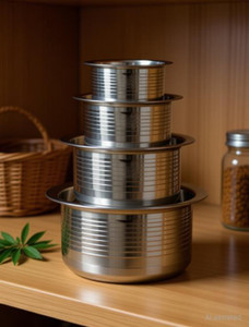 narv kitchen essentials tope patila handi bhagona set cooking pot assortment kadhai 20 cm 18 cm 16 cm 14 cm 12 cm diameter 2 l 15 l 1 l 08 l 05 l capacity stainless steel