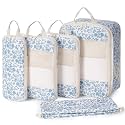 Narwey Compression Packing Cubes for Women Kids, Travel Organizer Bags