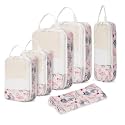 Narwey Compression Packing Cubes for Women Kids, Travel Organizer Bags