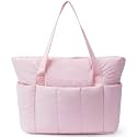 Narwey Puffer Tote Bag for Women Girl, Puffy Travel Gym Shoulder Handbag