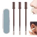 Nasal Hair Cutter, 2025 Upgraded Portable Manual Nasal Hair Trimmer for Women Men, 360° Rotating Double Sided Nose Hair Knife, Travel Essentials Nose Hair Remover Grooming Tool (Coffee, 3 PCS)
