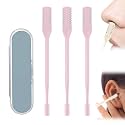 Nasal Hair Cutter, 2025 Upgraded Portable Manual Nasal Hair Trimmer for Women Men, 360° Rotating Double Sided Nose Hair Knife, Travel Essentials Nose Hair Remover Grooming Tool (Pink, 3 PCS)