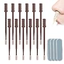 Nasal Hair Cutter, 2025 Upgraded Portable Manual Nasal Hair Trimmer for Women Men, 360° Rotating Double Sided Nose Hair Knife, Travel Essentials Nose Hair Remover Grooming Tool (Coffee, 12 PCS)