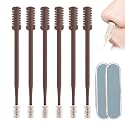 Nasal Hair Cutter, 2025 Upgraded Portable Manual Nasal Hair Trimmer for Women Men, 360° Rotating Double Sided Nose Hair Knife, Travel Essentials Nose Hair Remover Grooming Tool (Coffee, 6 PCS)