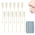 Nasal Hair Cutter, 2025 Upgraded Portable Manual Nasal Hair Trimmer for Women Men, 360° Rotating Double Sided Nose Hair Knife, Travel Essentials Nose Hair Remover Grooming Tool (Beige, 12 PCS)
