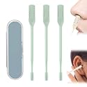 Nasal Hair Cutter, 2025 Upgraded Portable Manual Nasal Hair Trimmer for Women Men, 360° Rotating Double Sided Nose Hair Knife, Travel Essentials Nose Hair Remover Grooming Tool (Green, 3 PCS)