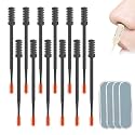 Nasal Hair Cutter, 2025 Upgraded Portable Manual Nasal Hair Trimmer for Women Men, 360° Rotating Double Sided Nose Hair Knife, Travel Essentials Nose Hair Remover Grooming Tool (Grey, 12 PCS)