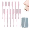 Nasal Hair Cutter, 2025 Upgraded Portable Manual Nasal Hair Trimmer for Women Men, 360° Rotating Double Sided Nose Hair Knife, Travel Essentials Nose Hair Remover Grooming Tool (Pink, 12 PCS)