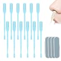 Nasal Hair Cutter, 2025 Upgraded Portable Manual Nasal Hair Trimmer for Women Men, 360° Rotating Double Sided Nose Hair Knife, Travel Essentials Nose Hair Remover Grooming Tool (Blue, 12 PCS)