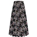 NASHALYLY Women's Chiffon Elastic High Waist Pleated A-Line Maxi Skirts