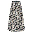 NASHALYLY Women's Chiffon Elastic High Waist Pleated A-Line Maxi Skirts