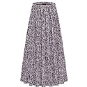 NASHALYLY Women's Chiffon Elastic High Waist Pleated A-Line Maxi Skirts