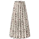 NASHALYLY Women's Chiffon Elastic High Waist Pleated A-Line Maxi Skirts