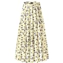 NASHALYLY Women's Chiffon Elastic High Waist Pleated A-Line Maxi Skirts