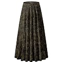 NASHALYLY Women's Chiffon Elastic High Waist Pleated A-Line Maxi Skirts