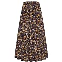 NASHALYLY Women's Chiffon Elastic High Waist Pleated A-Line Maxi Skirts