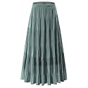 NASHALYLY Women's Chiffon Elastic High Waist Pleated A-Line Maxi Skirts