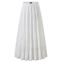 NASHALYLY Women's Chiffon Elastic High Waist Pleated A-Line Maxi Skirts