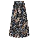 NASHALYLY Women's Chiffon Elastic High Waist Pleated A-Line Maxi Skirts