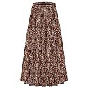 NASHALYLY Women's Chiffon Elastic High Waist Pleated A-Line Maxi Skirts