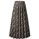 NASHALYLY Women's Chiffon Elastic High Waist Pleated A-Line Maxi Skirts