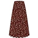 NASHALYLY Women's Chiffon Elastic High Waist Pleated A-Line Maxi Skirts
