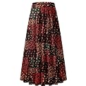 NASHALYLY Women's Chiffon Elastic High Waist Pleated A-Line Maxi Skirts