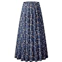 NASHALYLY Women's Chiffon Elastic High Waist Pleated A-Line Maxi Skirts