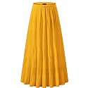 NASHALYLY Women's Chiffon Elastic High Waist Pleated A-Line Maxi Skirts
