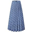 NASHALYLY Women's Chiffon Elastic High Waist Pleated A-Line Maxi Skirts