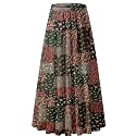 NASHALYLY Women's Chiffon Elastic High Waist Pleated A-Line Maxi Skirts
