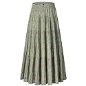 NASHALYLY Women's Chiffon Elastic High Waist Pleated A-Line Maxi Skirts
