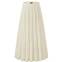 NASHALYLY Women's Chiffon Elastic High Waist Pleated A-Line Maxi Skirts