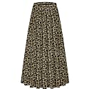 NASHALYLY Women's Chiffon Elastic High Waist Pleated A-Line Maxi Skirts