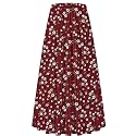 NASHALYLY Women's Chiffon Elastic High Waist Pleated A-Line Maxi Skirts