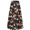 NASHALYLY Women's Chiffon Elastic High Waist Pleated A-Line Maxi Skirts