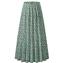 NASHALYLY Women's Chiffon Elastic High Waist Pleated A-Line Maxi Skirts