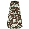 NASHALYLY Women's Chiffon Elastic High Waist Pleated A-Line Maxi Skirts